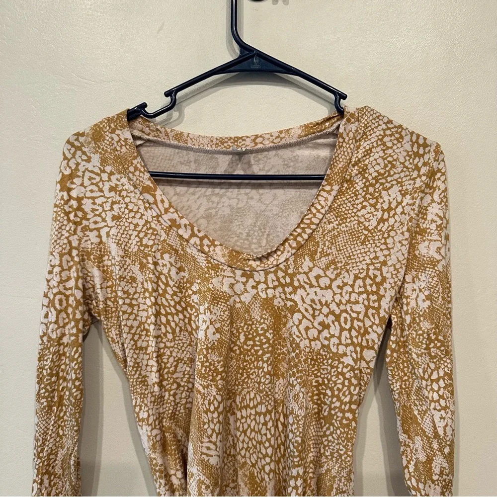 Free People X Revolve Gotcha bodysuit in Maize Intimately Free animal print